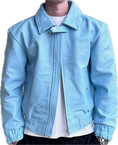 BABY BLUE LEATHER JACKET