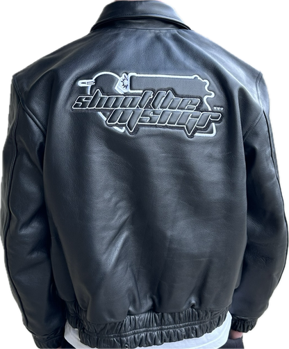 JET BLACK LEATHER JACKET
