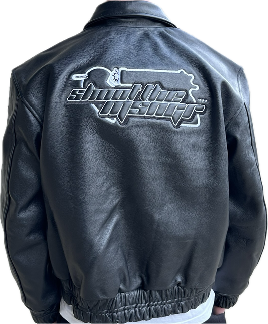 JET BLACK LEATHER JACKET
